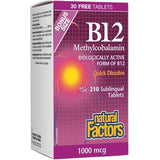 Natural Factors B12 1000mg 210c BONUS - Nature's Source Inc