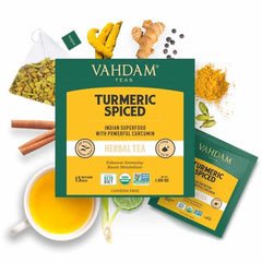 VAHDAM Teas - Turmeric Spiced Herbal Tea Tisane - 15 Tea Bags